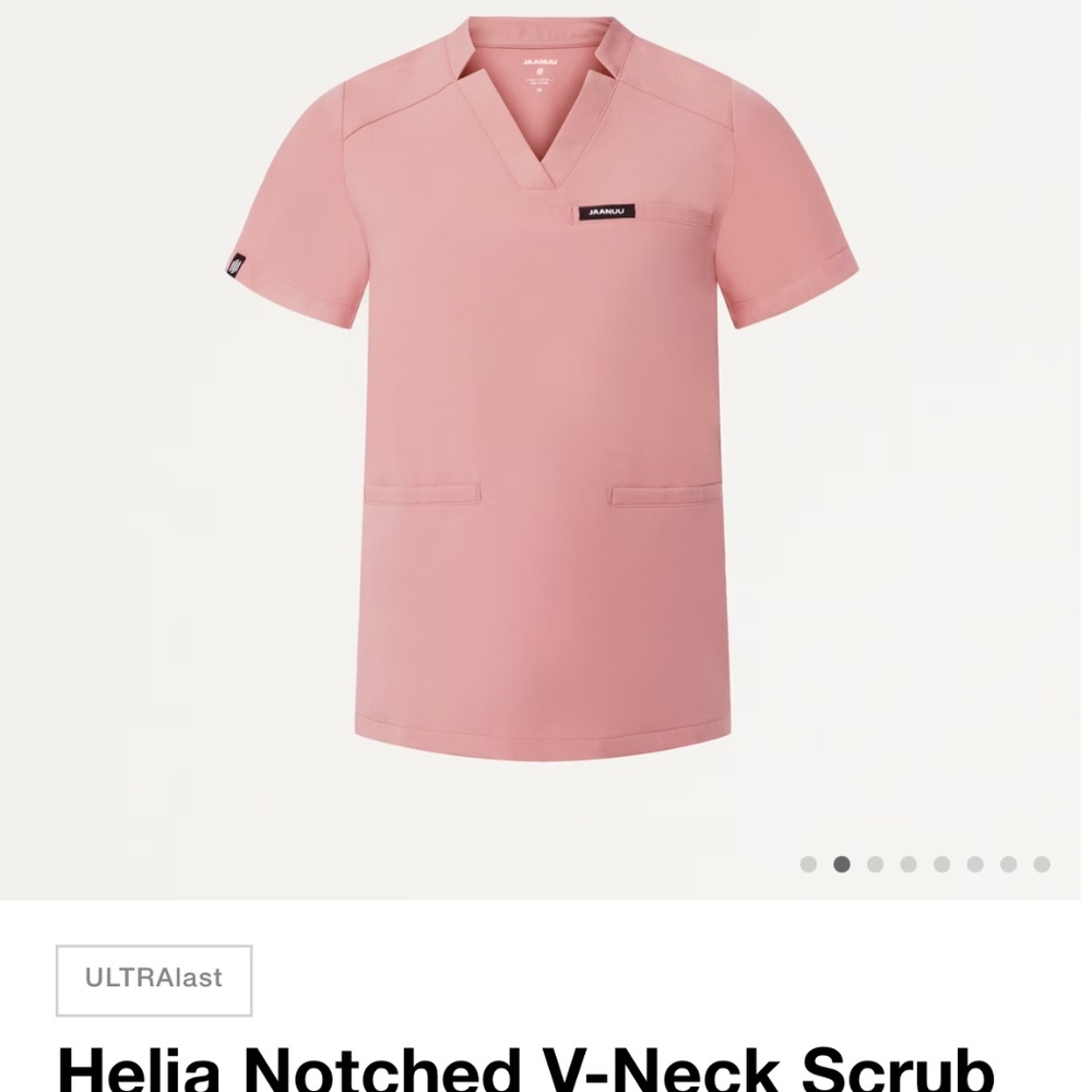 Xs Helia Notched V-neck Scrub Top in Mauve